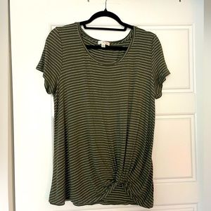 Green and White striped blouse size Large - Stitch Fix